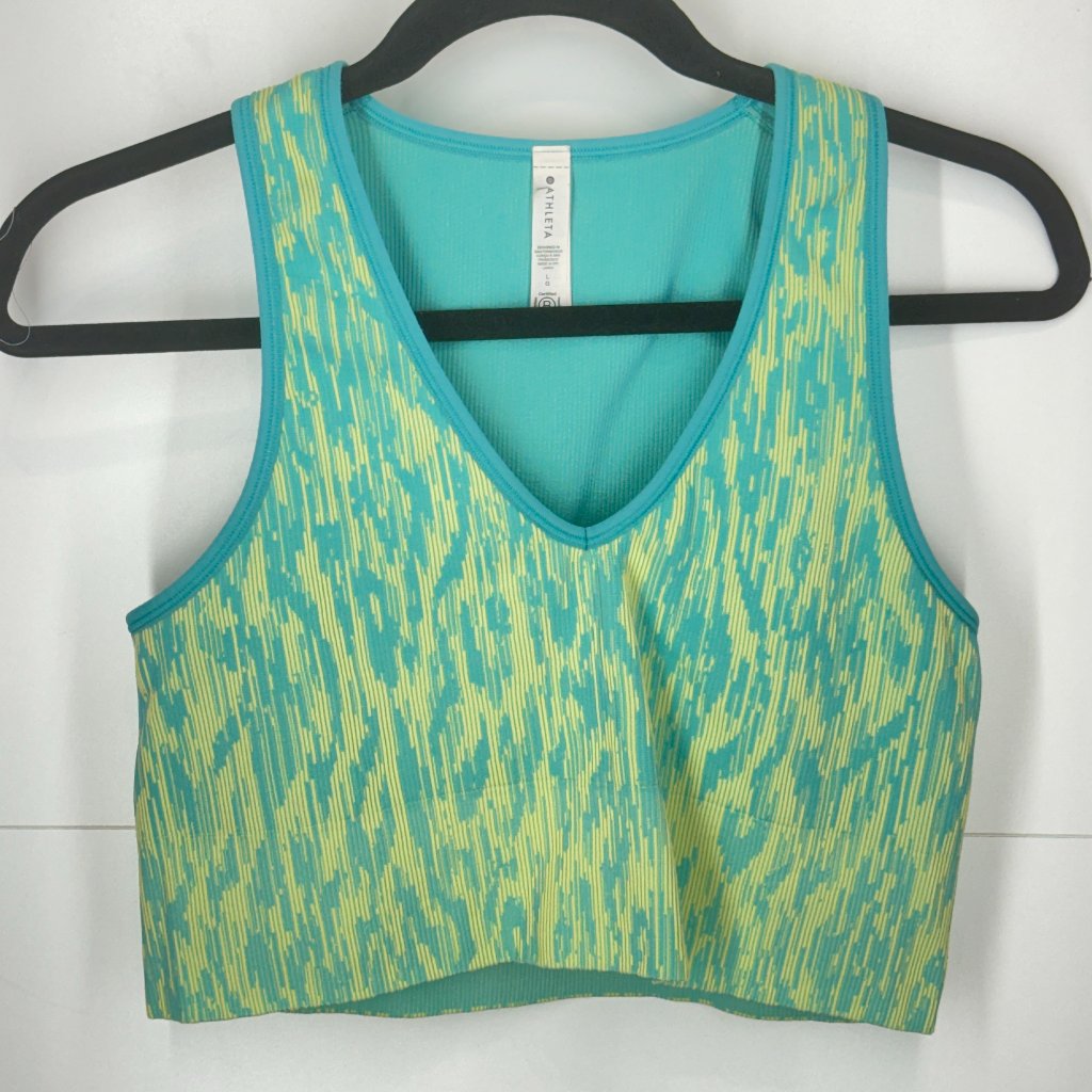 Aurora Seamless Crop Rib Tank In Borealis Green